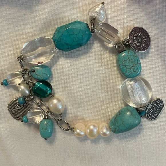 Silpada Turquoise Charm Girlfriends’ 2011 conference Stretch Bracelet - Picture 6 of 16